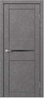Дверь межкомнатная MDF Techno Dominika Loft 601 60x200 (бетон серый/лакобель черный) - 