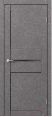 Дверь межкомнатная MDF Techno Dominika Loft 601 60x200 (бетон серый/лакобель черный)