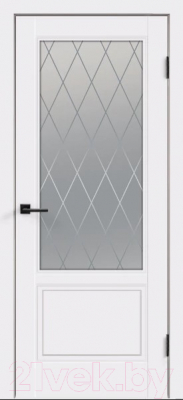 Дверь межкомнатная Velldoris Эмаль Scandi 2V 80x200 без врезки (белый/ромб светлый)
