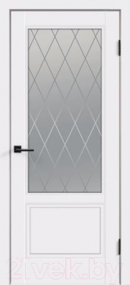 Дверь межкомнатная Velldoris Эмаль Scandi 2V 60x200 без врезки (белый/ромб мателюкс)