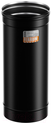 Труба дымохода Ferrum 0.5 м Ф150 / f6123 (430/0.8 мм/эмаль 600°/черный)