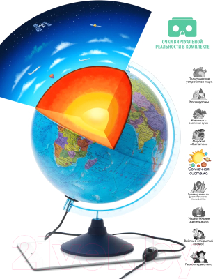 Глобус интерактивный Globen Политический с подсветкой 25см / 12500304