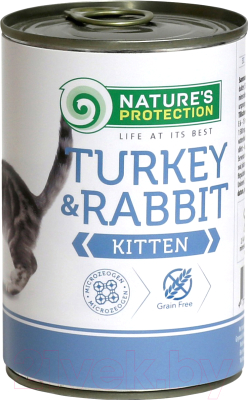 Влажный корм для кошек Nature's Protection Kitten Turkey & Rabbit / KIK24634 (400г)