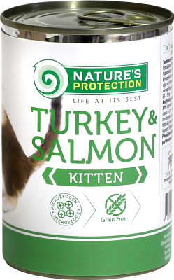 Влажный корм для кошек Nature's Protection Kitten Turkey & Salmon / KIK45100 (400г)