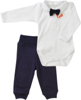 Комплект одежды для малышей Топотушки Нарядный для мальчика / 3-45-56 (белый/черный) - 