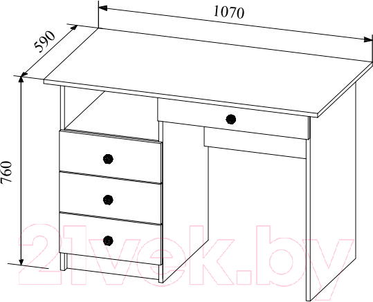 Письменный стол ДСВ МС Ki-Ki СТД 1070.1
