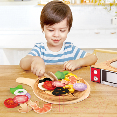 Набор игрушечной посуды Hape Перфекто Пицца / E3173_HP