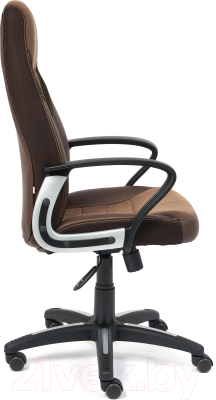 Кресло офисное Tetchair Inter кожзам/флок/ткань (коричневый)