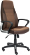 Кресло офисное Tetchair Inter кожзам/флок/ткань (коричневый) - 