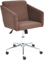 Кресло офисное Tetchair Milan хром/флок (коричневый 6) - 