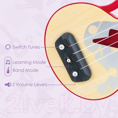 Музыкальная игрушка Hape Гавайская гитара. Мерцающая укулеле / E0624_HP