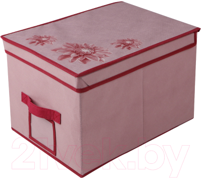 Коробка для хранения Handy Home Хризантема 400x300x250 / UC-82 (розовый/бордовый)