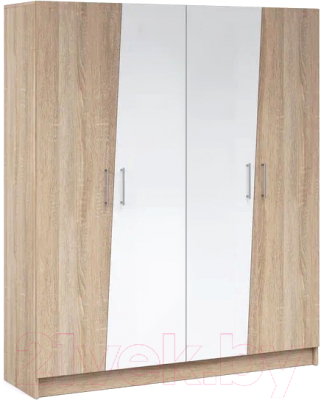 Шкаф Империал Антария 4-х дверный без зеркал (дуб сонома/белый)