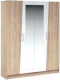 Шкаф Империал Антария 4-х дверный с зеркалами (дуб сонома/белый) - 