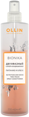 Кондиционер-спрей для волос Ollin Professional BioNika Питание и блеск Двухфазный (250мл)