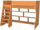 Кровать-чердак детская Можга Капризун 1 с полками / Р432 (оранжевый) - 