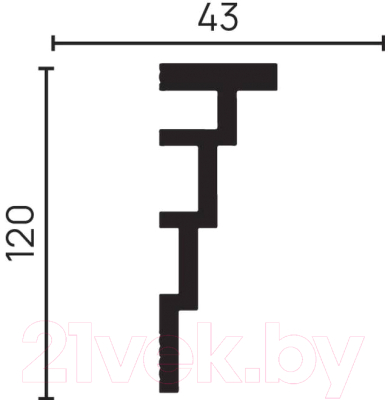 Плинтус потолочный Decor-Dizayn DD514 (120x43x2000)