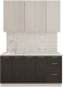 Кухонный гарнитур Артём-Мебель Эльза СН-114 без стекла МДФ 1.6/3м (бетон белый/бетон серый) - 
