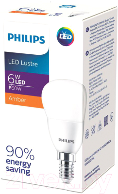 Изображение товара Лампа Philips LEDLustre 6-60W E14 827 P45NDFR RCA / 929002273937