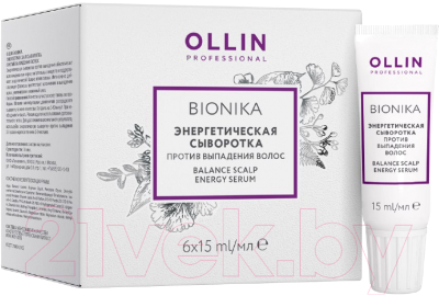 Сыворотка для волос Ollin Professional BioNika Энергетическая против выпадения волос  (6х15мл)