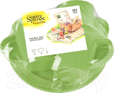 Набор пластиковой посуды Plastic Republic Sugar&Spice / SE1811 12 050 (9пр)