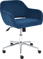 Кресло офисное Tetchair Modena хром/флок (синий 32) - 