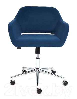 Кресло офисное Tetchair Modena хром/флок (синий 32)