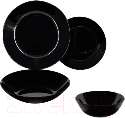 Набор тарелок Luminarc Лили V0467 (16шт, черный)
