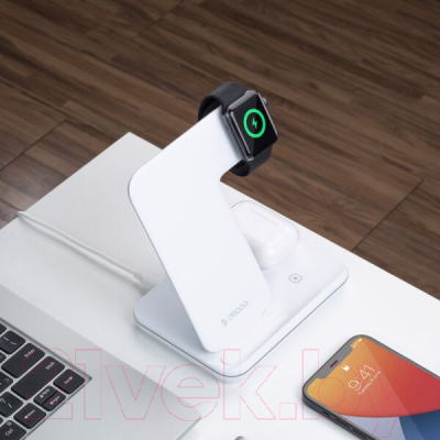 Зарядное устройство беспроводное Deppa Charging Stand Neo: iPhone, Apple Watch, Airpods 20Вт / 24017 (белый)