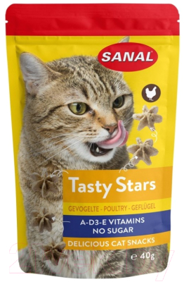 Лакомство для кошек Sanal Tasty Stars Poultry / 3882SC (40г)