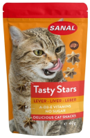 Лакомство для кошек Sanal Tasty Stars Liver / 3880SC (40г) - 