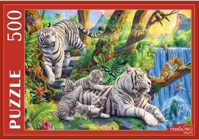 Пазл РЫЖИЙ КОТ Семья белых тигров / П500-7656 (500эл)