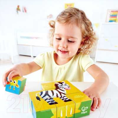 Развивающая игрушка Hape Кубики Джунгли / E1619_HP
