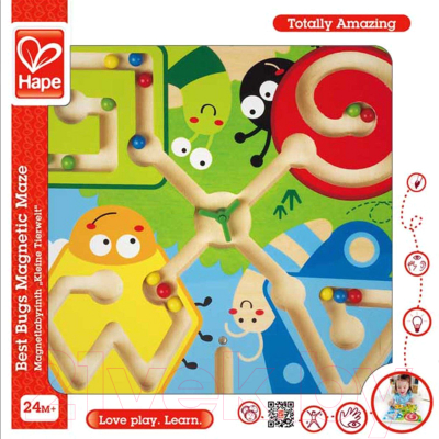 Развивающая игрушка Hape Лабиринт с шариком Жуки / E1709_HP