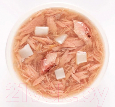 Влажный корм для кошек Деревенские лакомства Суп из тунца с кальмаром и макрелью (35г)