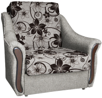 Кресло-кровать Асмана Виктория механизм аккордеон (рогожка цветок крупн коричневый/рогожка бежевый) - 