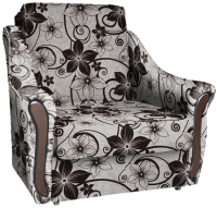 Кресло-кровать Асмана Виктория (рогожка цветок крупный коричневый) - 