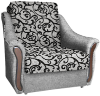 Кресло-кровать Асмана Виктория (рогожка завиток черный/рогожка серый) - 