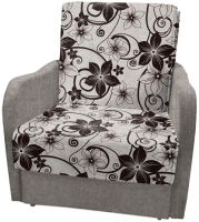 Кресло-кровать Асмана Виктория-1 (рогожка цветок крупный коричневый/рогожка бежевый) - 