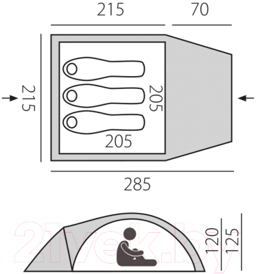 Палатка BTrace Glade 3 / T0517 (зеленый)