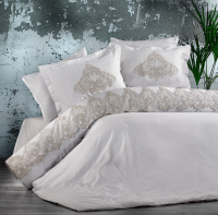 

Комплект постельного белья Zebra Casa, Сатин с кружевом Евро / N169 Oreon Gri