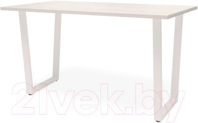 Обеденный стол Millwood Уэльс Л18 130x80 (дуб белый крафт/металл белый)