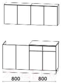 Готовая кухня Артём-Мебель Лана СН-113 без стекла 1.6
