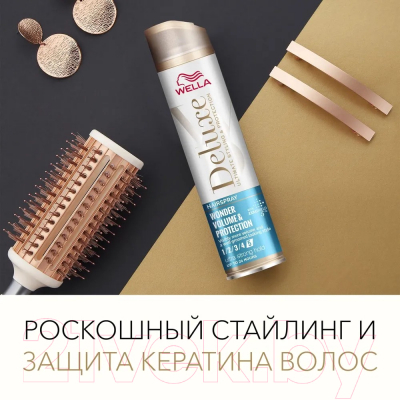 Лак для укладки волос Wella Deluxe Wonder Volume & Protection суперсильная фиксация (250мл)