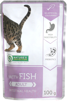 Влажный корм для кошек Nature's Protection Cat With Fish Intestinal Health / KIK45194 (100г)