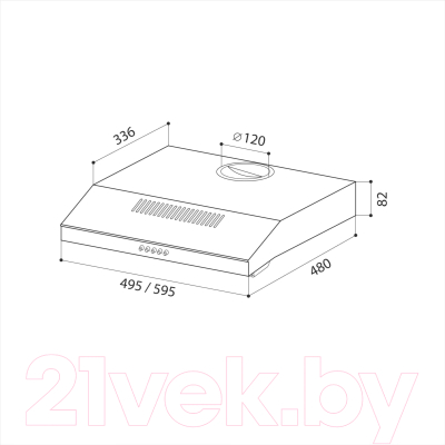 Вытяжка плоская Lex S 60 / CHTI000310 (белый)