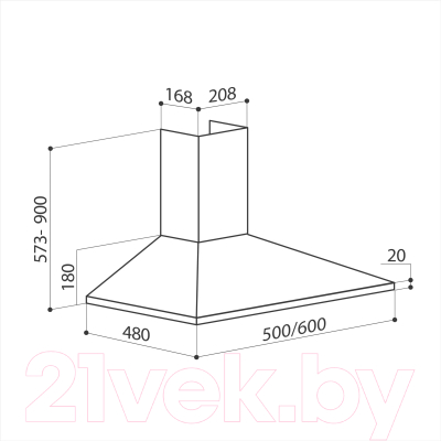 Вытяжка купольная Lex Basic 50 / CHTI000306 (белый)