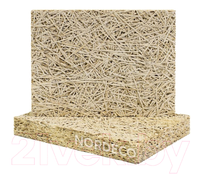 Плита теплоизоляционная Nordeco 400 Фибролитовая 2400x600x25мм Без фаски (белый цемент)