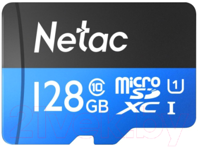 Карта памяти Netac MicroSDXC P500 Standard 128GB (NT02P500STN-128G-R) (с адаптером)