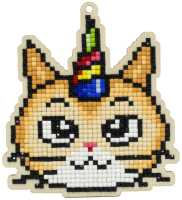 Набор алмазной вышивки Wizardi Праздничный котик / WWP362 - 